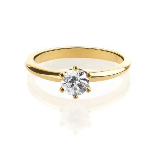 Złoty pierścionek zaręczynowy z diamentem 0.36 ct