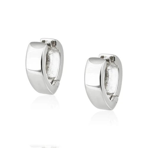 Kolczyki huggie w kształcie V, srebrne