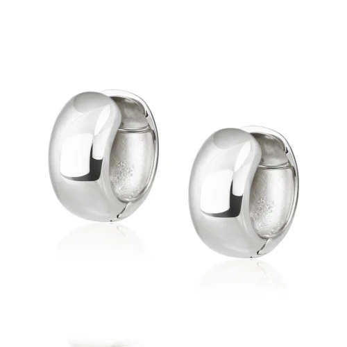 Kolczyki chunky hoops, grube gładkie kółka, srebrne