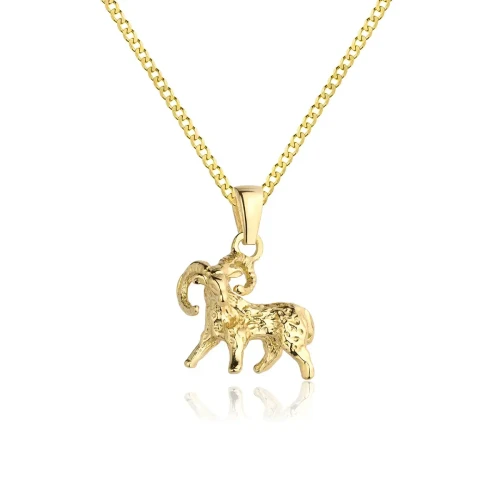 Naszyjnik męski znak zodiaku Baran srebrny pozłacany