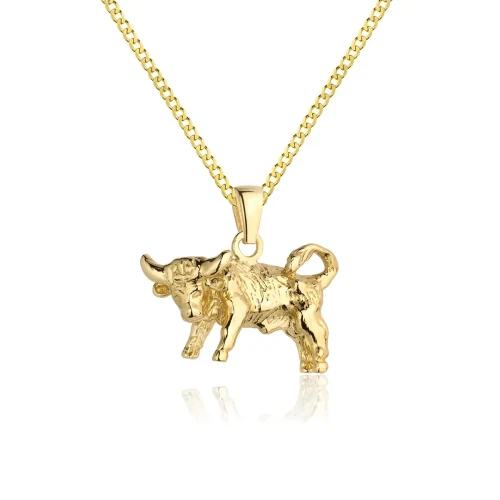 Naszyjnik męski srebrny pozłacany znak zodiaku Byk