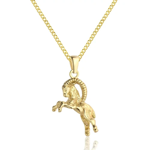 Naszyjnik męski srebrny pozłacany znak zodiaku Koziorożec