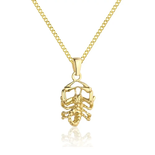 Naszyjnik męski znak zodiaku Skorpion srebro pozłacane