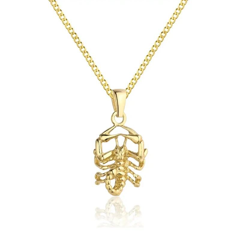zawieszka-wisiorek-srebrny-pozlacany-znak-zodiaku-meski-skorpion-z-lancuszkiem.webp
