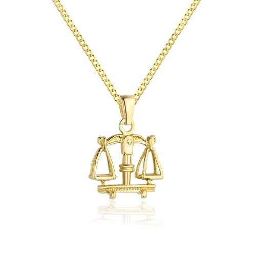 Naszyjnik znak zodiaku męski srebrny pozłacany Waga