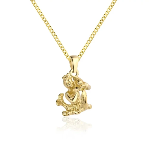 Naszyjnik znak zodiaku męski srebrny pozłacany Wodnik